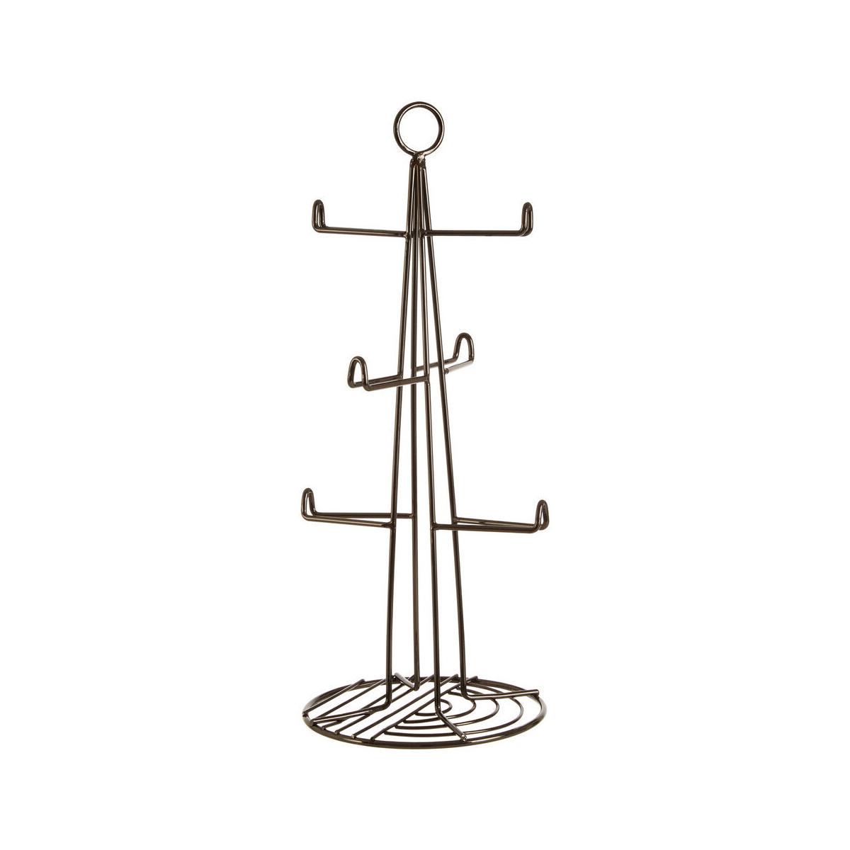 Vertex Black Nickel Finish 6 Cup Mug Tree