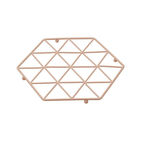 Vertex Pink Finish Hexagonal Trivet