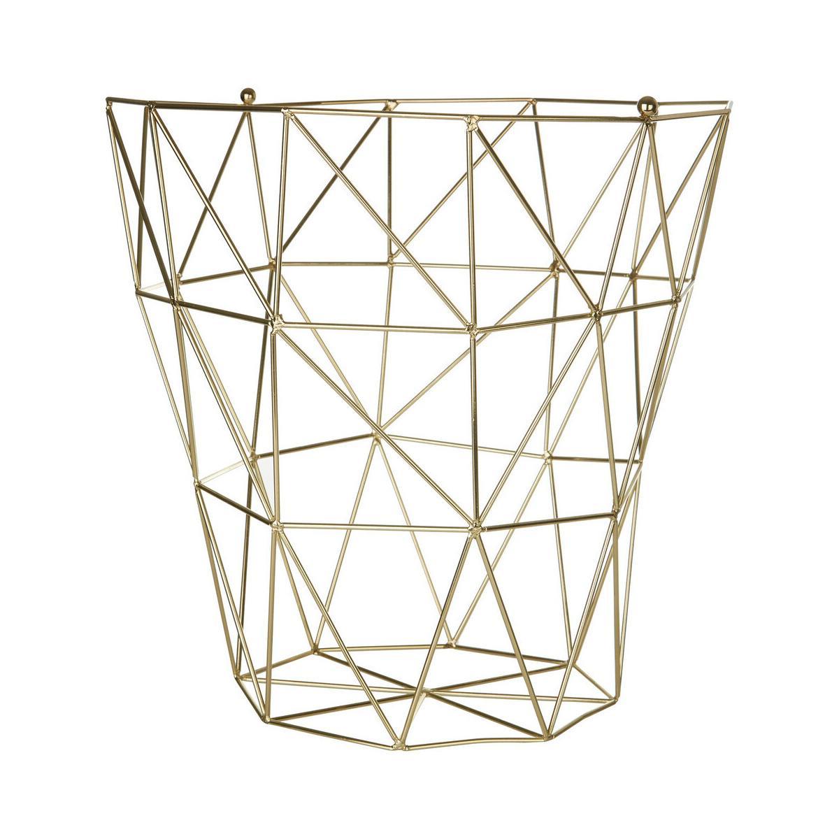 Vertex Gold Finish Tall Storage Basket