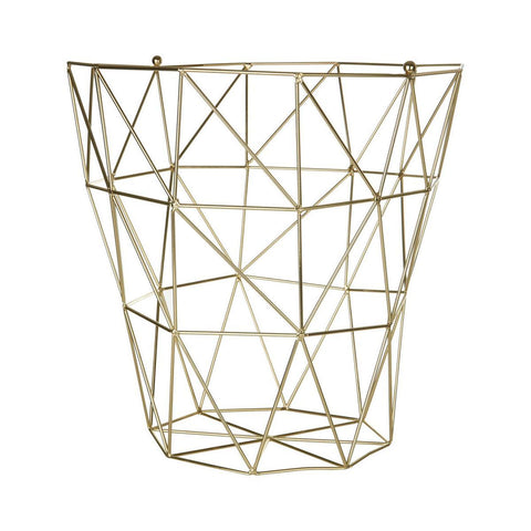 Vertex Gold Finish Tall Storage Basket