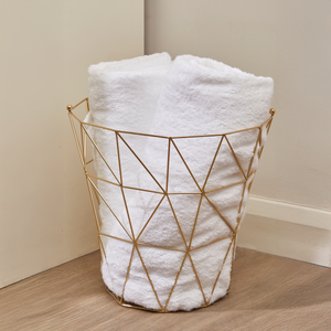 Gold Finish Tall Storage Basket | Vertex