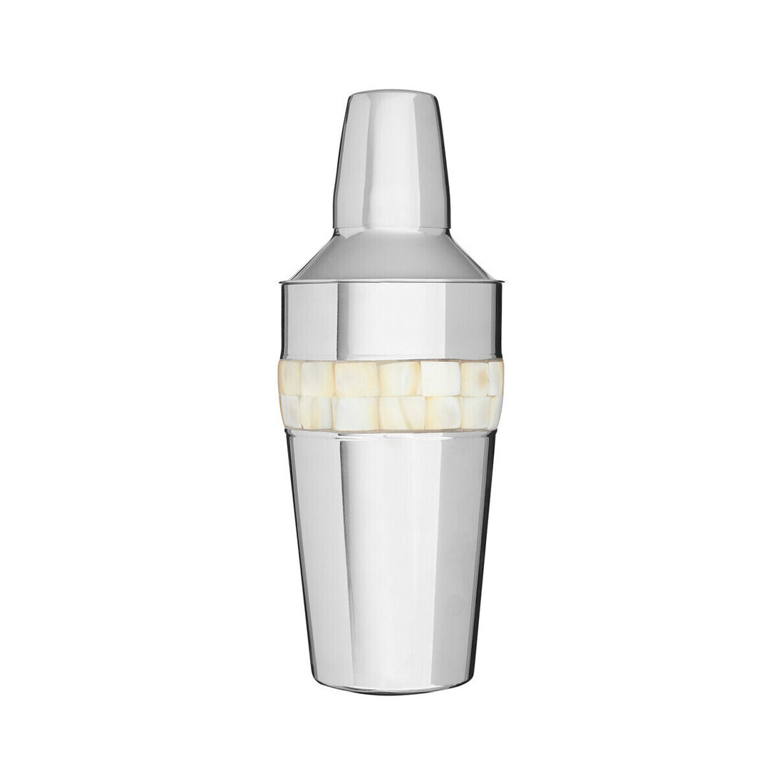 Silver Cocktail Shaker With Mother Of Pearl Inlay