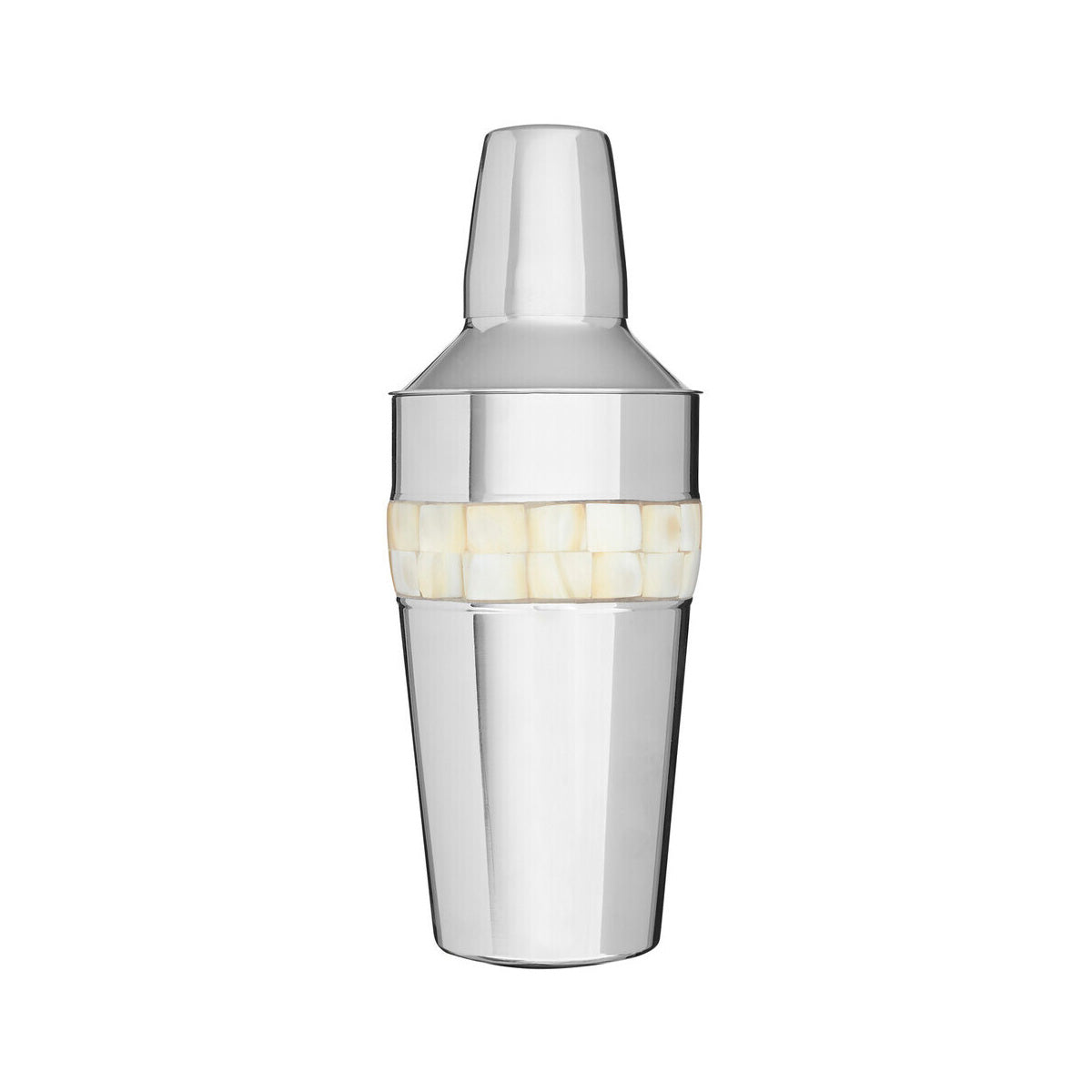 Silver Cocktail Shaker With Mother Of Pearl Inlay