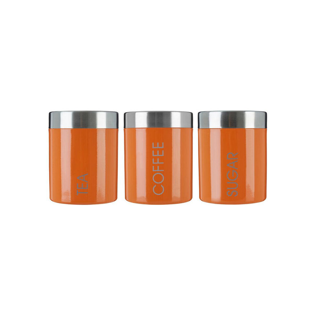 Orange Enamel Tea Coffee &amp; Sugar Set