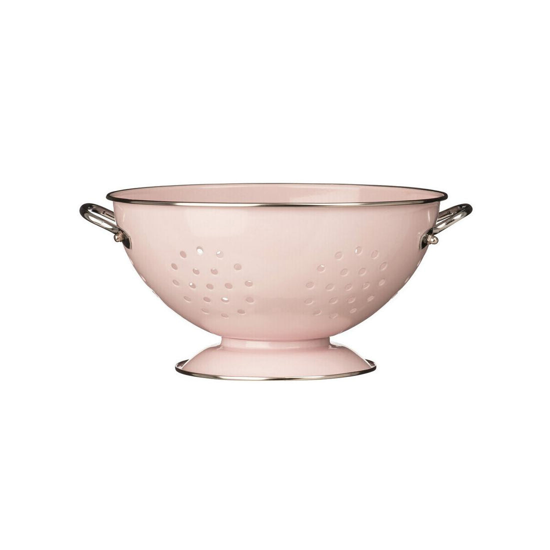 Pastel Pink Enamel Retro Colander