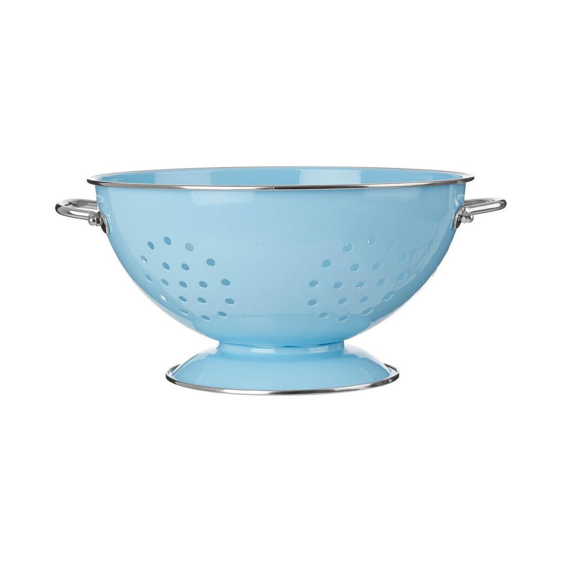 Pastel Blue Enamel Retro Colander