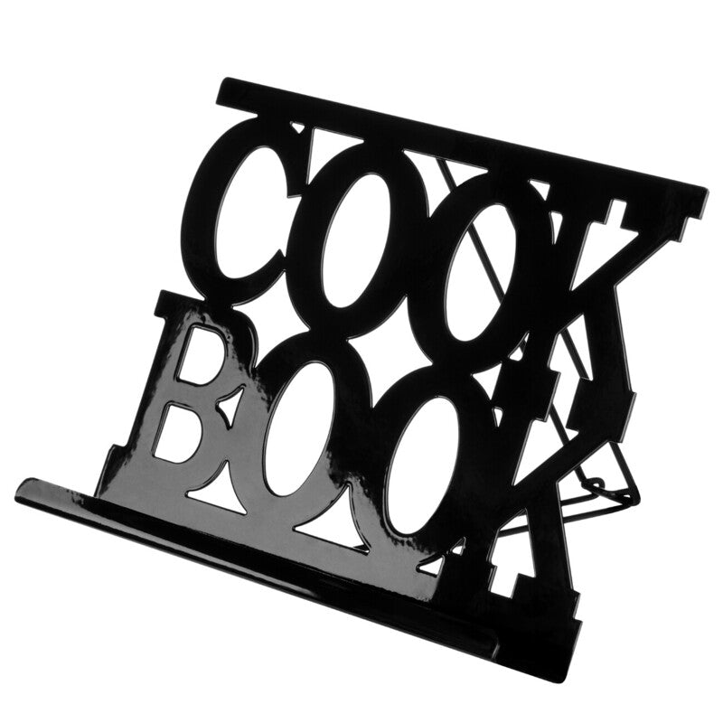 Black metal cookbook holder with &