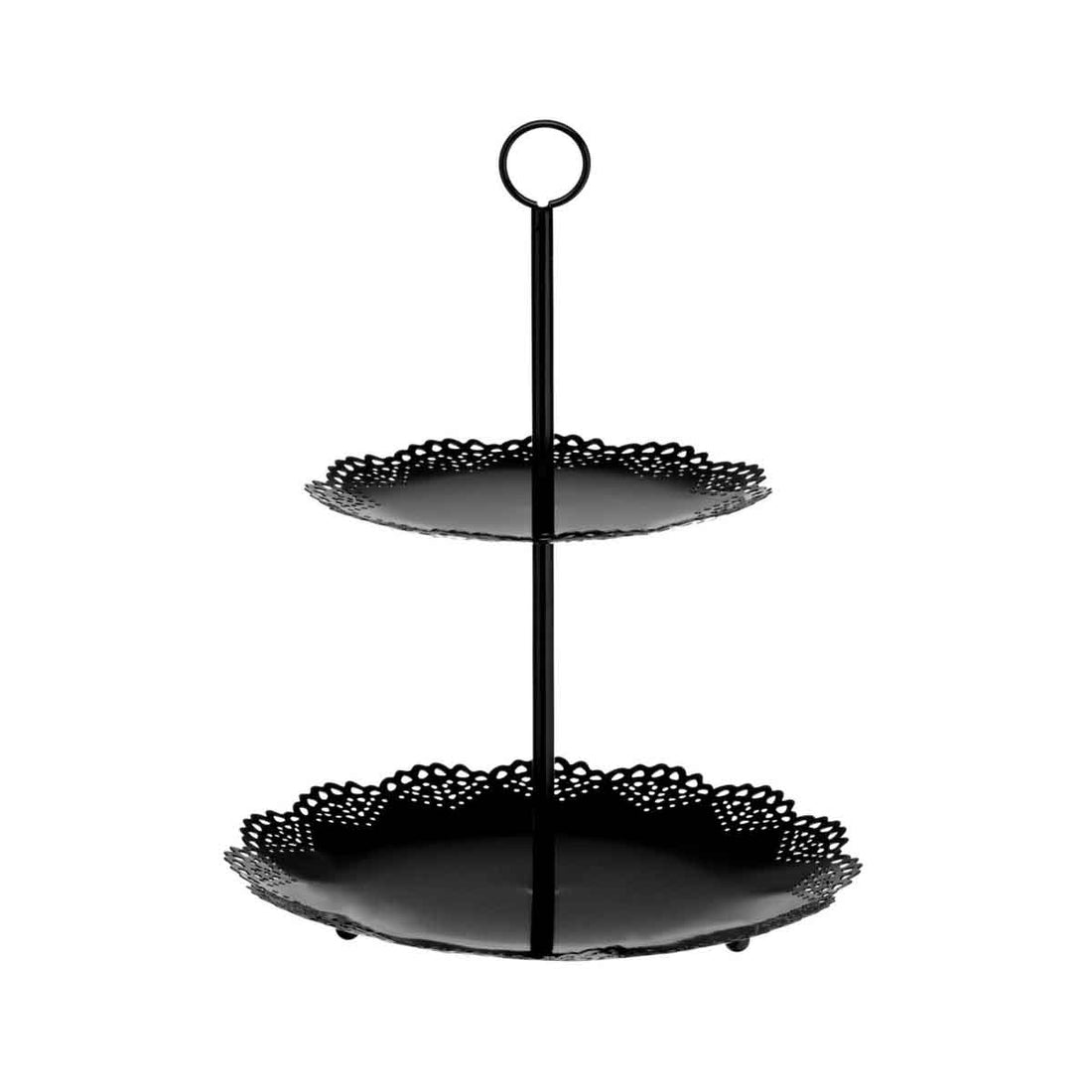 Black Metal 2 Tier Cake Stand