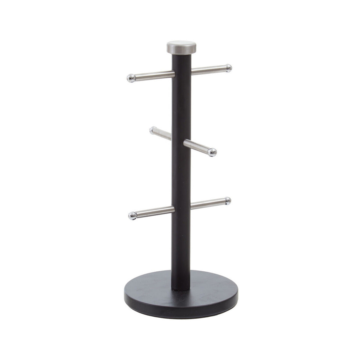 Hirano Matt Black Metal 6 Cup Mug Tree