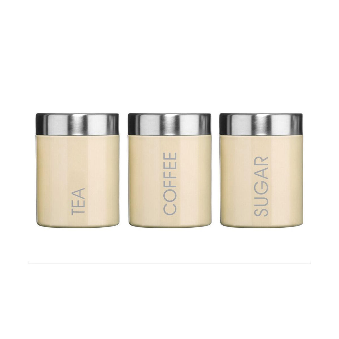 Liberty Set of 3 Cream Enamel Tea Coffee and Sugar Canisters