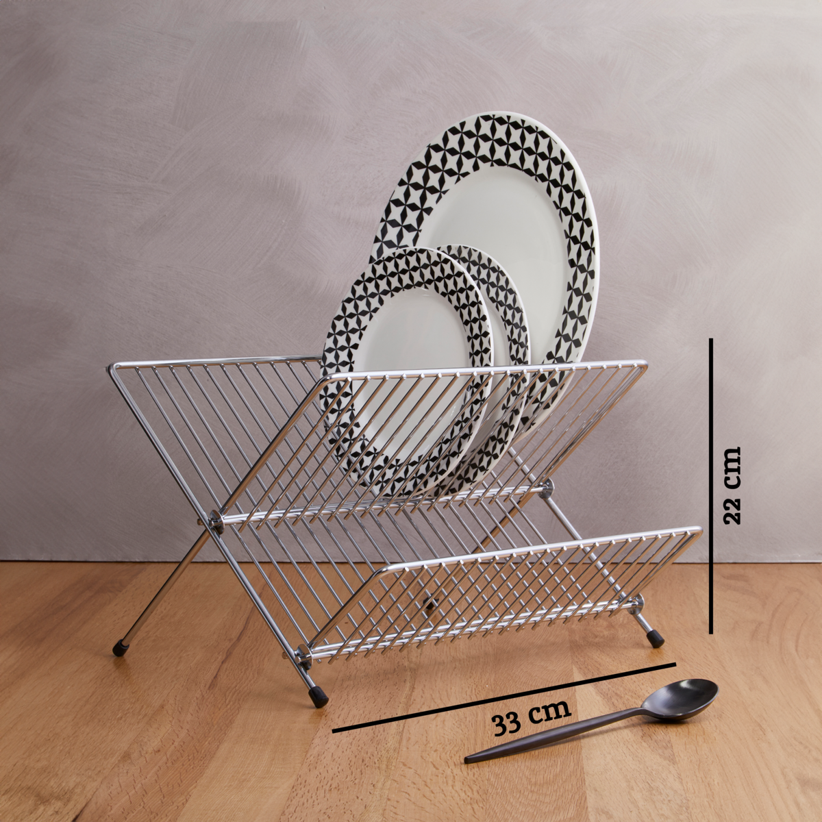 Laurie Small Chrome Folding Dish Drainer