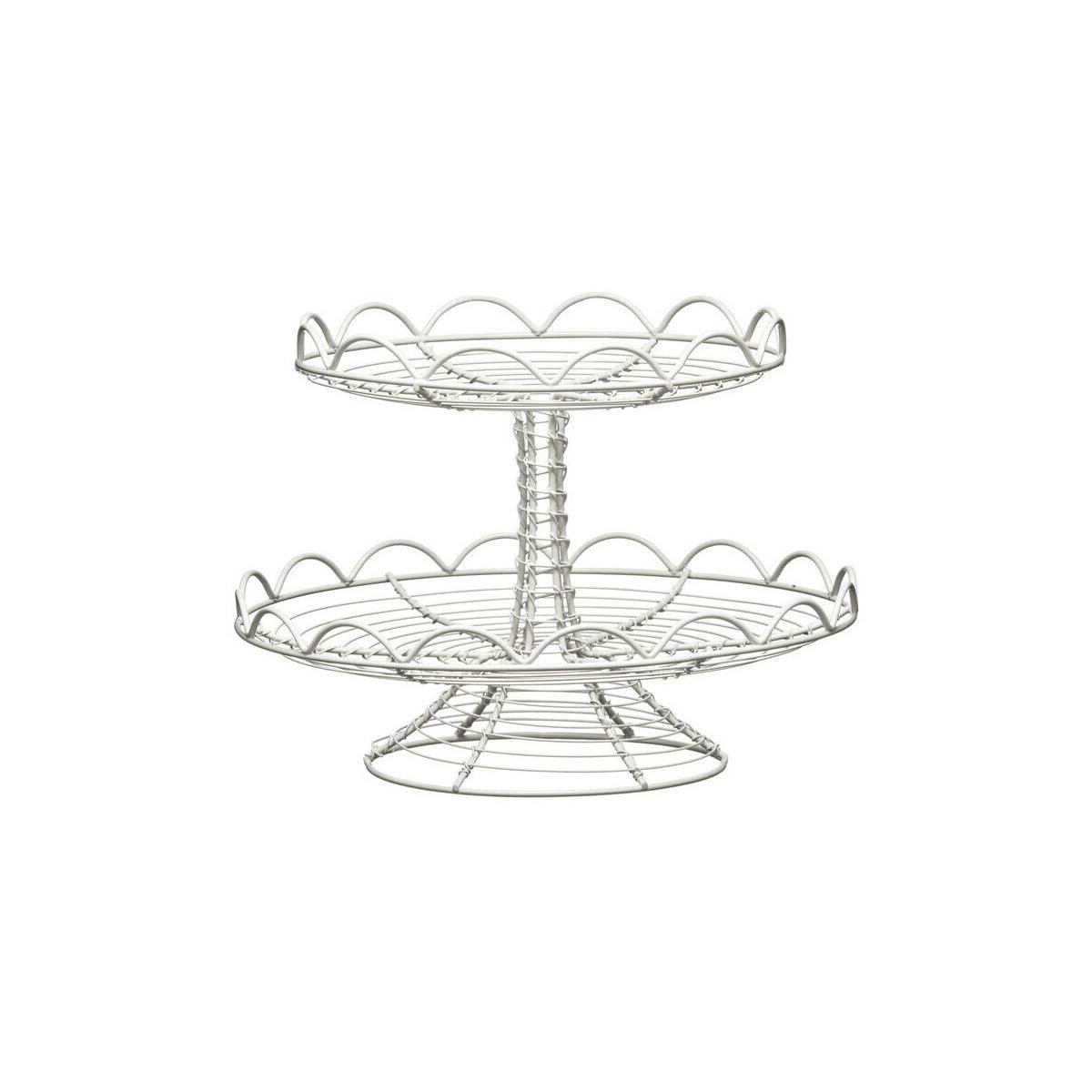 2 Tier Cream Wire Cake Stand - Orsina