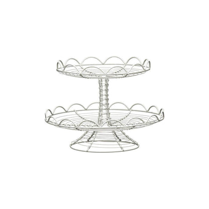 2 Tier Cream Wire Cake Stand - Orsina