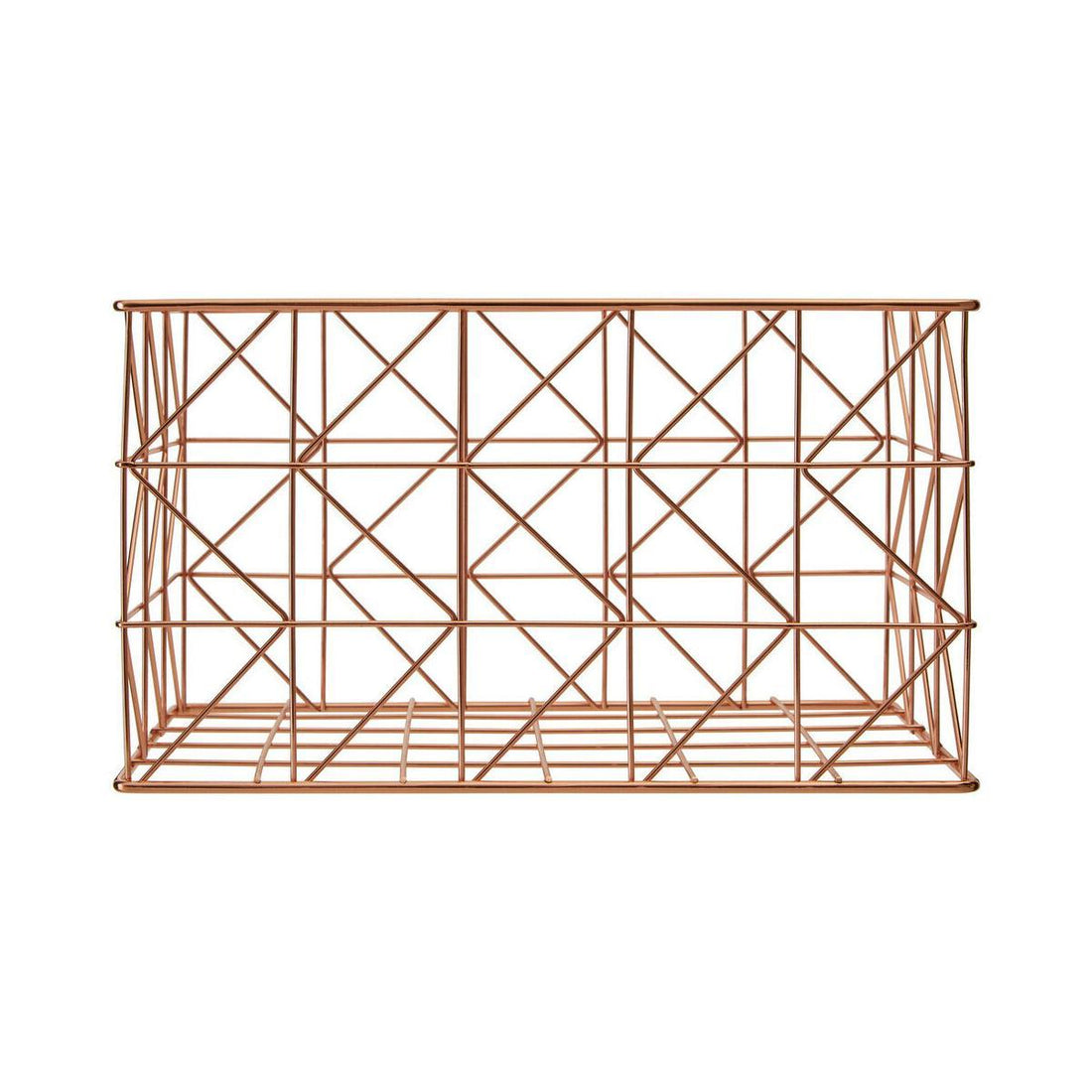 Vertex Copper Finish Zigzag Wire Basket