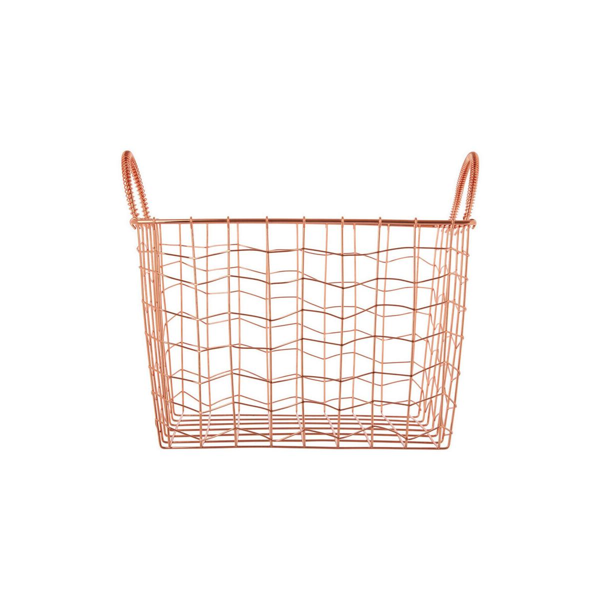 Vertex Wavy Grid Rectangular Wire Basket