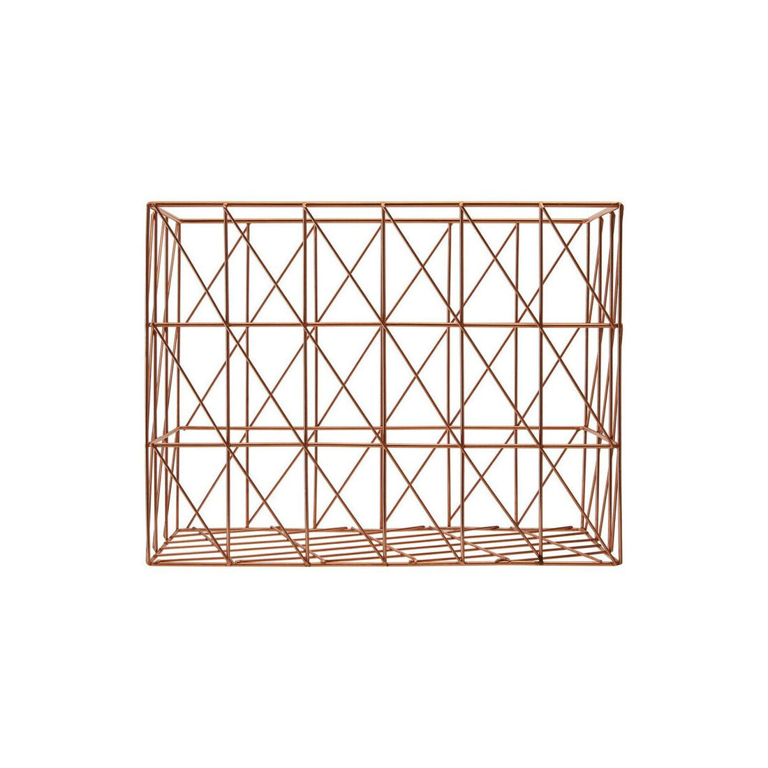 Vertex Copper Finish Cross Design Wire Basket