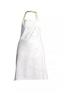 White Base Apron | Green Leaf