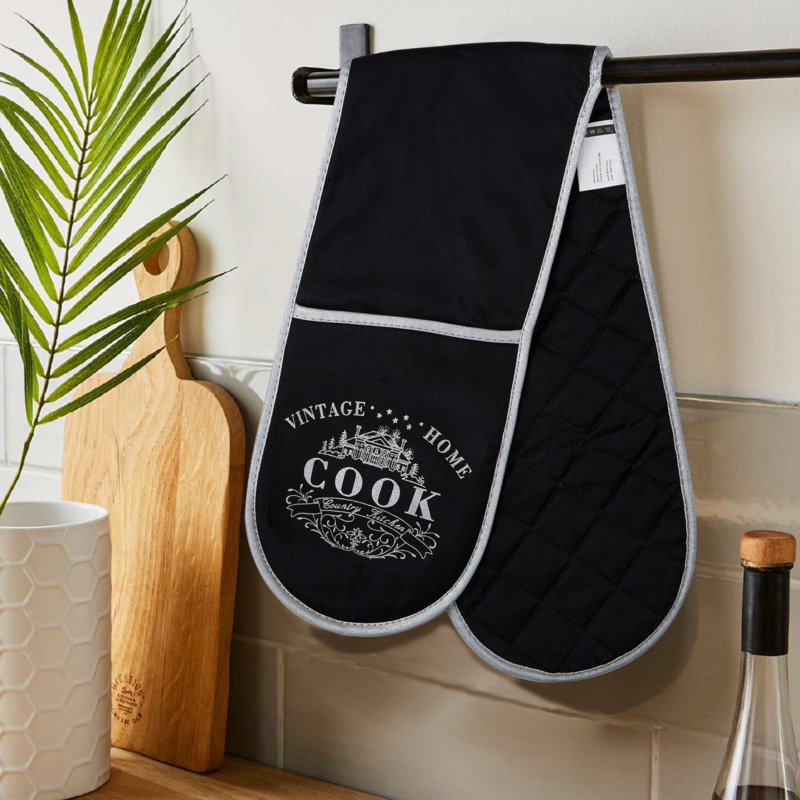 Vintage Home Black Double Oven Glove - image 7