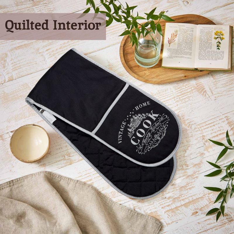 Vintage Home Black Double Oven Glove - image 2