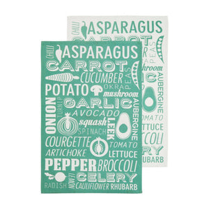 Set Of Three Porter Green Tea Towels