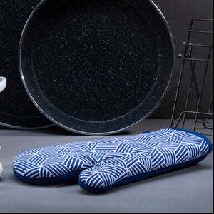 White Blue Single Oven Glove | Modern Retro