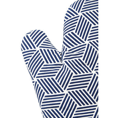 Modern Retro White Blue Single Oven Glove - image 3