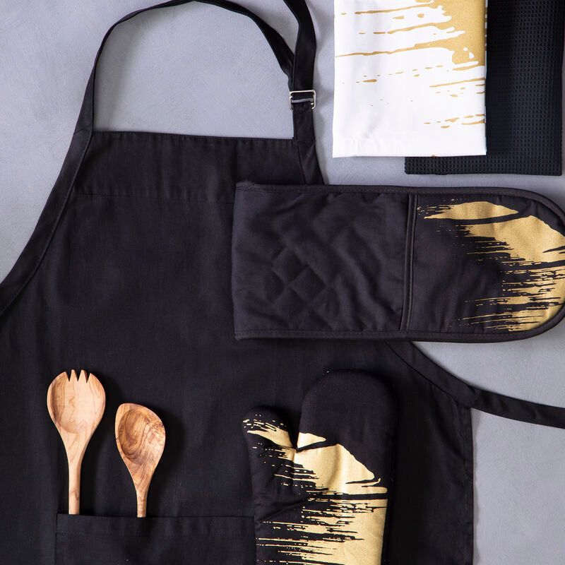 Modern Retro Black Apron