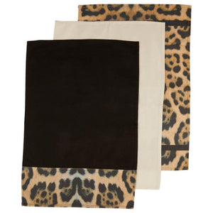 Set of 3 Tea Towels in Leopard Print | London Leo