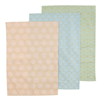 Frosted Deco Set Of 3 Tea Towels