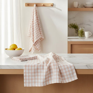 Set of Three Amber and White Tea Towels | Doro