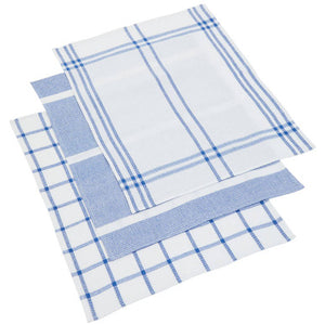 Set of Three Waffle Blue and White Tea Towels | Doro