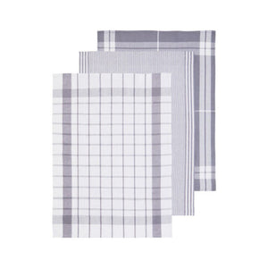 Doro Set Of Three Grey And White Tea Towels