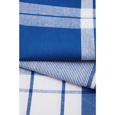 Doro Set Of Three Blue And White Tea Towels