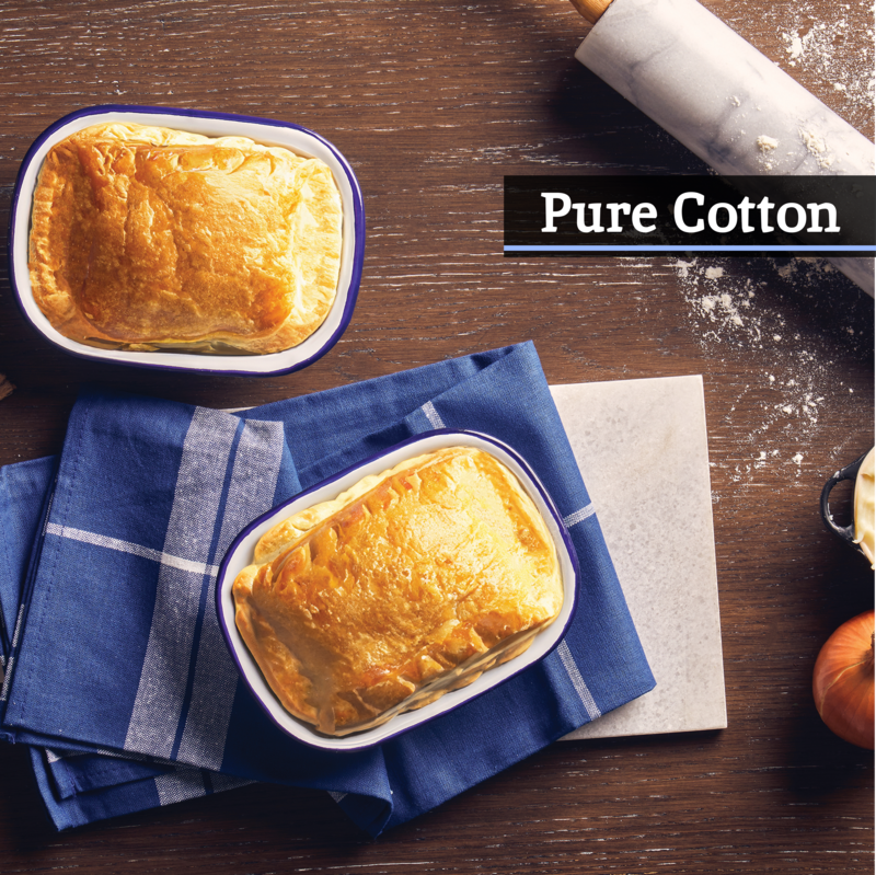 Doro Set Of Three Blue And White Tea Towels