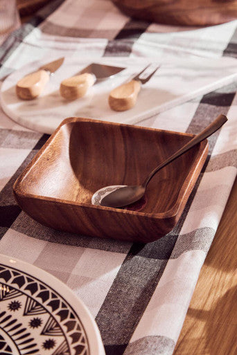 Thread and Loom Grey And Black Check Tablecloth