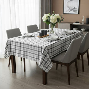 Grey and Black Check Tablecloth | Thread and Loom