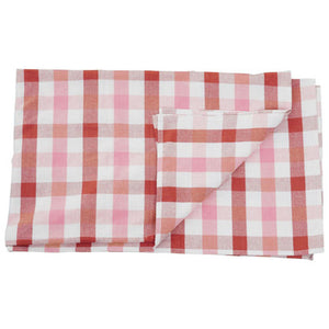 Pink and Poppy Red Check Tablecloth | Thread and Loom