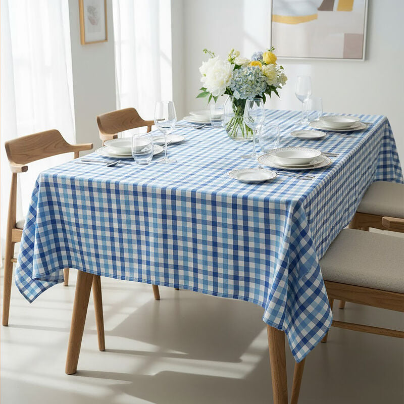 Thread and Loom Blue CheckTablecloth