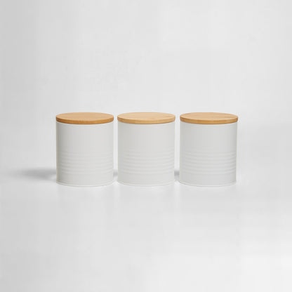 Set Of Three Alton White Cannisters