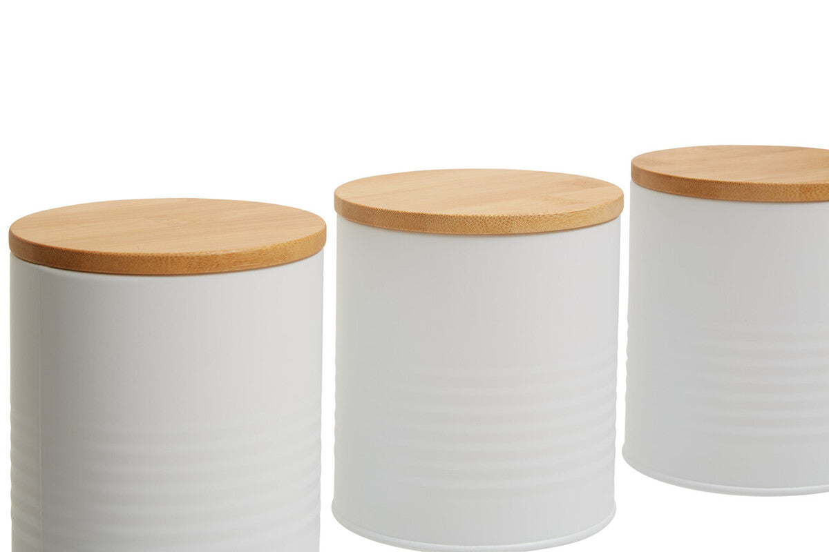 Set Of Three Alton White Cannisters