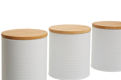 Set Of Three Alton White Cannisters
