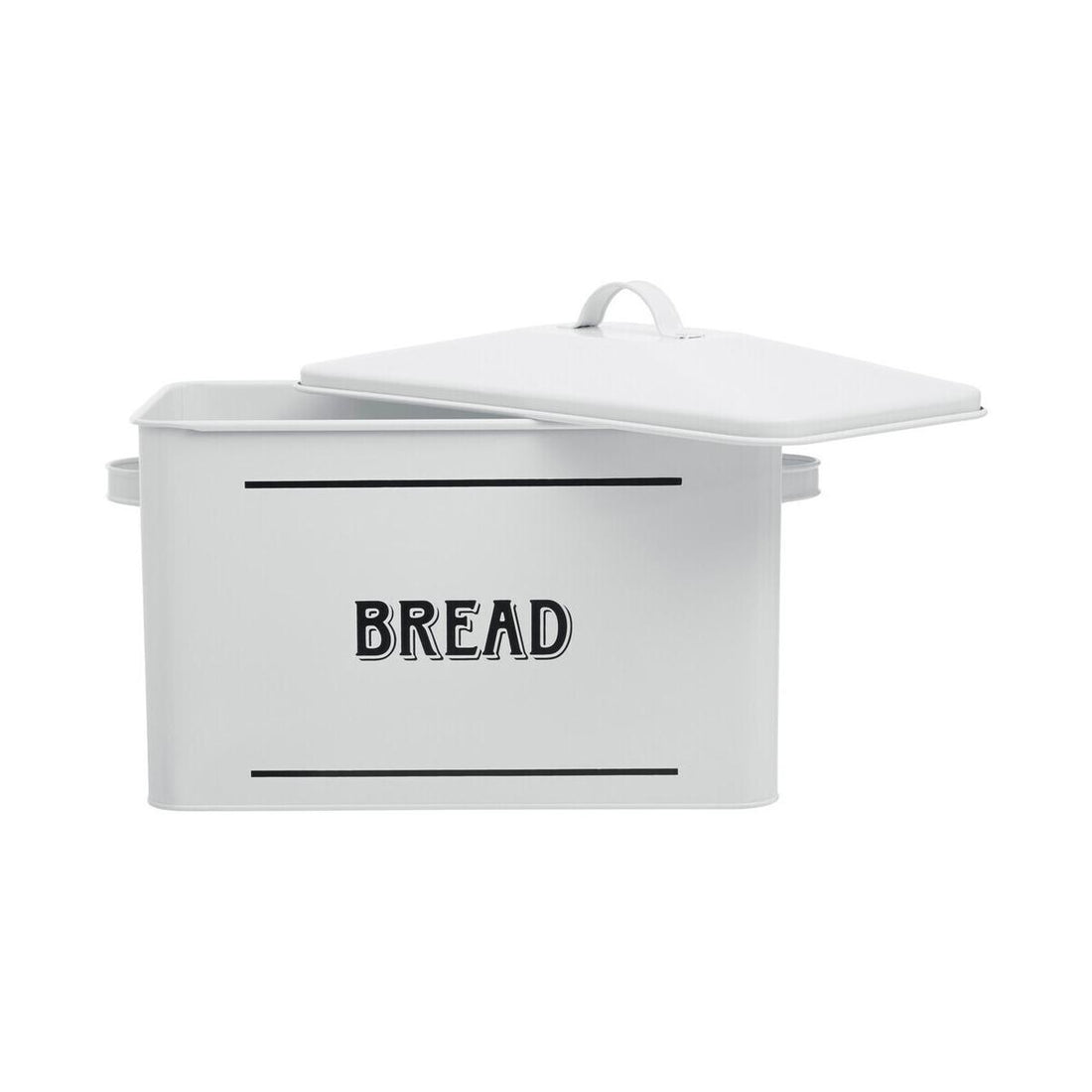 Grocer White Metal Bread Bin