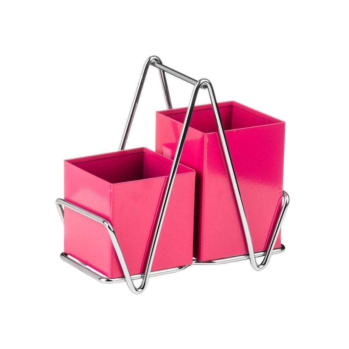 2 Compartment Hot Pink Cutlery Caddy - Orsina
