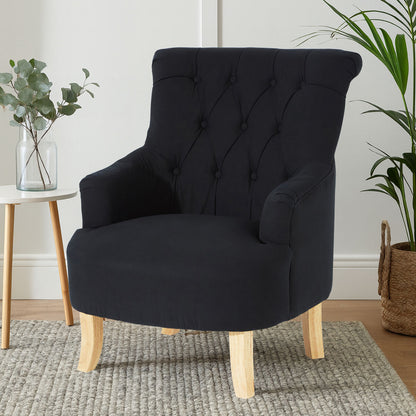 Hampstead Black Cotton Armchair