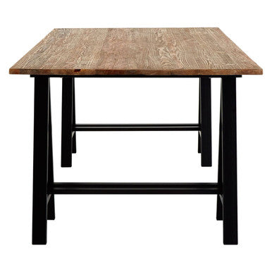 Hampstead Pine Wood And Iron Dining Table