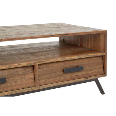 Brooklyn Fir Wood Coffee Table with Drawers - image 5
