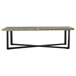 Boho Black and White Bone Inlay Coffee Table