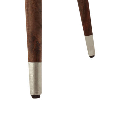 Boho White Finish Carved Metal Top Side Table