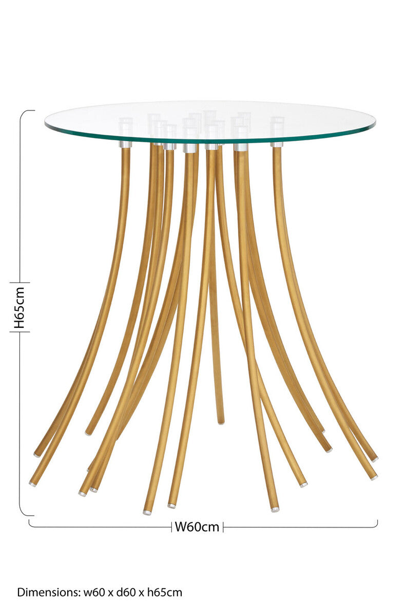 Kensington Townhouse Glass Top and Gold Base Side Table