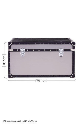 Kensington Townhouse Black And White Genuine Cowhide Storage Trunk - Image 10